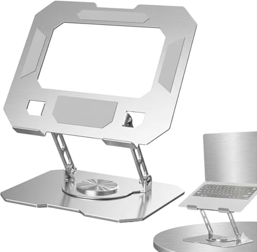 Tablet Stand for Desk, 360° Rotatable Adjustable Aluminum iPad Stand Holder, Foldable Height Adjustable Phone & Tablet Mount Compatible with iPad Pro/Air/Mini, Galaxy Tab, 4–13” Devices