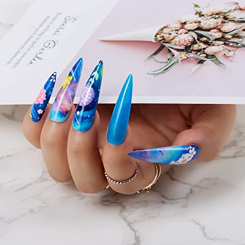 Makartt Nail Foil Nail Art Foil Glue Gel For Foil Stickers Nail Transfer Manicure 15Ml Bundle With Makartt Nail Art Foil Stickers 10 Rolls Nail Foil Transfer Stickers With Starry Sky Flower Butterfly #TOP7