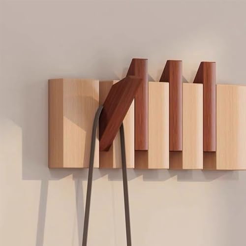 Hemlskrona A01 Beech-6 Hooks Wall Mounted Coat Rackhooks Piano Key Hangers Natural Solid Wood Hangers Non-Woven Fabric Clothes Hangers cover