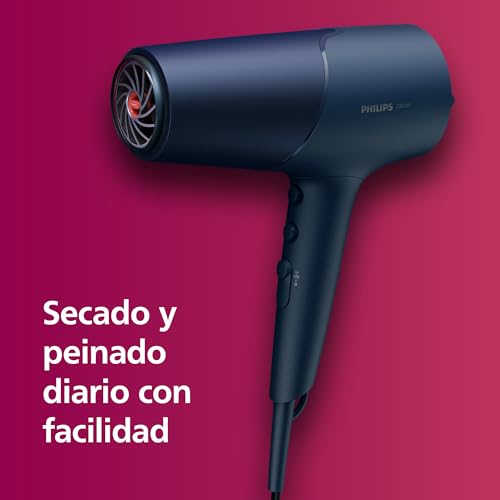 Miniatura 7 de Secador Serie 5000 De Philips - Secador Con Tecnología Thermoshield, Difusor De Volumen Y 2 Boquillas 9 Y 11 Mm En Azul Metalizado Modelo Bhd510 20