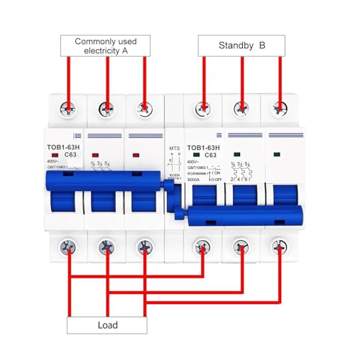 Inverseur de source manuel MTS 63A 3P+3P commutateur double alimentation AC - 5