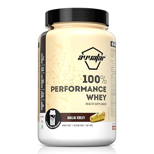 Image of avvatar PERFORMANCE WHEY PROTEIN | 1Kg | Malai Kulfi Flavour I 27.5g Protein | 29 Servings