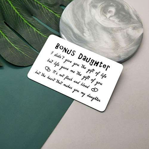 Bride Gift Daughter in Law Gift Card Birthday Card for Bonus Daughter Gifts Engraved Wallet Insert Card Daughter Gifts from Mom Adoption Gifts Stepdaughter Gift Metal Wallet Insert Card Wedding Gift