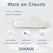 CUSHIONAIRE Feather EVA Slides for Women – Comfortable Slip On Womens Slippers, Indoor Outdoor Shower Shoes, Beach Essential Cloud Slides, VANILLA 12