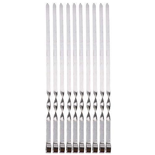DHAEY brochettes pour Barbecue, 10 Pcs 50 cm en Acier Inoxydable 420 Long BBQ Barbecue Kebab Nourriture Viande Brochettes en Plein Air Grill Outils Brochettes