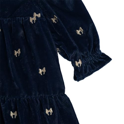 Image of miniklub Baby Round Neck Knee Length Woven Cotton Dress Set, Pack of 2 (Blue Color)