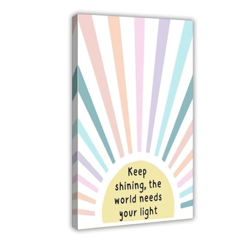 NEOHI Pastel Rainbow, Affirmations, Self Love, Bundle, Classroom Therapy Office Canvas Art Wall Decor Posters Home Bar Restaurant Garage Cafe Logo Gift 16x24inch(40x60cm)