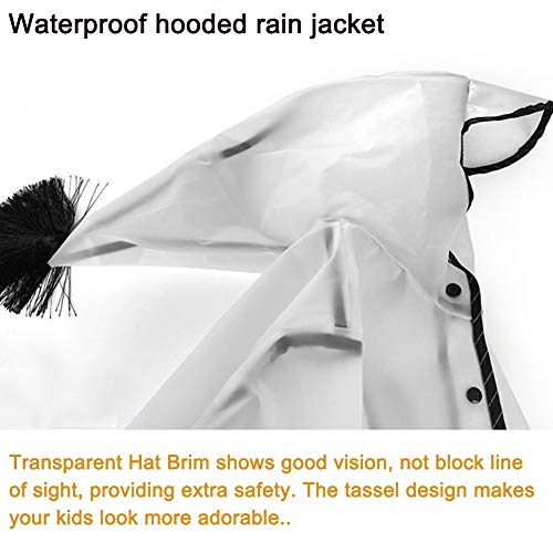 Clear Raincoat For Kids Girls Boys Poncho Dinosaur Toddler Child Rain Coat Wear With Quicksand Hood, Two Pocket Portable Reusable Lightweight Transparent Ponchos #TOP3