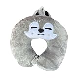 Stray Travel Pillow for Kids, Cute Skzoo Animal Neck Pillow for Boys Girls, Soft Neck Head Chin Support Pillow, Travel Accessories for Airplane, Car, Train, Recline (Wolf Chan)