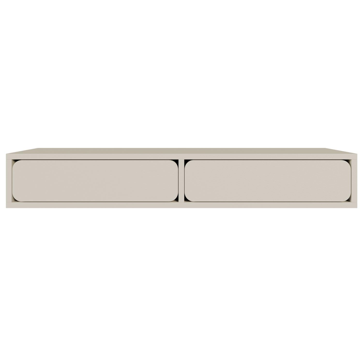 Selsey Wuwu Schminktisch Graubeige 110x35x17 cm, Minimalistisches Design Mit Push-to-Open Schubladen, Hängend Montierbar, Robuste Laminierte Spanplatten, Perfekt Für Schlafzimmer & Ankleidezimmer