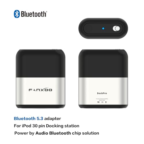 Fanxoo DockPro Bluetooth 5.3 Adapter for Bose Sounddock iPod iPhone Docking Station 30 Pin Compatible with iPod Docking Station (Silver Black) by Fanxoo - Used condition - Image 3