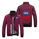HGADXVBE Chaqueta universitaria hombre Space Enthusiast, piloto informal de moda actual, ideal para primavera, otoño y uso diario, ciudad(Red,XL)