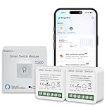 Naigebrol 2PACK WiFi MINI Smart Light Switch，Neutral wire required，DIY Home Automation，Works Alexa/Google，16A 4000W High-Power 2 Way，Voice/Remote Control，Universal light-Controlled Circuit Breaker