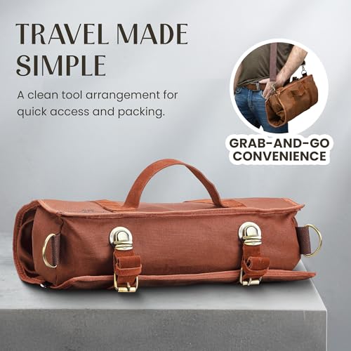 Travel Bartender Kit Bag | Professional 17-Piece Copper Bar Tool Set with Portable Bar Bag and Shoulder Strap for Easy Carry and Storage | Best Travel Bar Set for Home Cocktail Making, Work, Parties