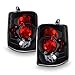 For 93-98 Jeep Grand Cherokee SUV Black Bezel Rear Tail Lights Brake Lamps Replacement Pair Left + Right