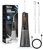 Bezvoi Water Flosser for Teeth, 5 Modes & 40-Day Battery, Irrigator Dental Pick for Braces, Orthodontic, Sensitive Gums, Removable 300ML Tank for Easy Clean, Cordless & Portable for Travel, Black