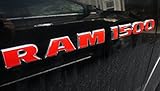 2013 & Up Ram 1500 - Door Emblem Overlay Decals - (Color: Gloss Red)
