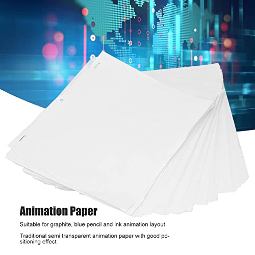 200 Folhas de Papel de Animação, Translúcido, Perfurado, Boa Resistência, Suprimentos de Animação pa