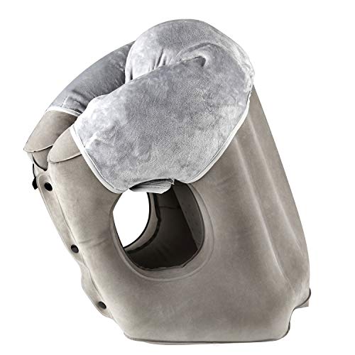 Simptech Inflatable Travel Pillow,Airplane Pillow With Super Soft Slipcover,Fabric Pvc, Big Valve Design Inflate And Deflate In Seconds, Unfolding Used As Lumbar Support #TOP7