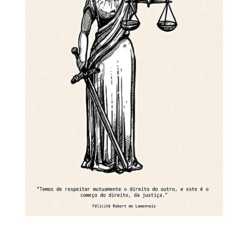 Kit 3 Quadros Profissões Direito Moldura Branca Sem Vidro Decorativo Interiores