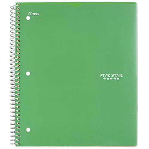 Five Star Spiral Notebook, 1 Subject, College Ruled Paper, 100 Sheets, 11" x 8-1/2" Sheet Size, Customizable Cover, Lime (73822)