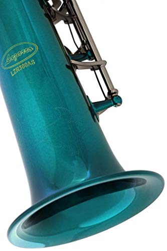 Lazarro Sea Blue-Silver Keys Bb B-Flat Straight Soprano Saxophone Sax Lazarro+11 Reeds,Care Kit~24 Colors Available-310-Sb #TOP4