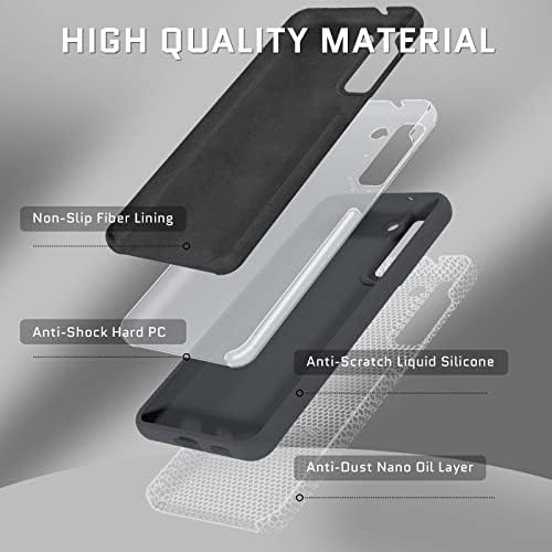PULEN for Samsung Galaxy S22 Case, Slim Liquid Silicone Shockproof Protective Case - Black
