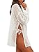 Lilosy Sexy Crochet Mesh Sheer Long Sleeve Dress Beach Bathing Suit Swim Coverup One Piece Women Knit See Through Swimsuit Bikini Swimwear Cover up White X-Large