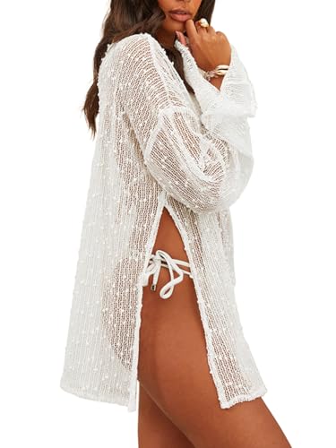 Lilosy Sexy Crochet Sheer Kaftan Caftan Beach Dress Bathing Suit Swim Coverup One Piece2