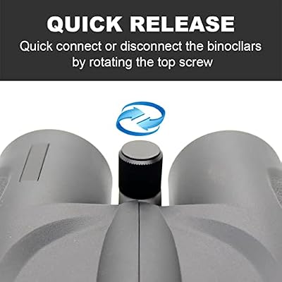 Binocular Tripod Adapter Quick Release with 38mm Mounting Base 1/4-20 Inch Thread Removable Accessories for 8x42 10x50 12x60 15x56 15x60 15x70 20x60 25x70 Roof and Porro Binoculars.
