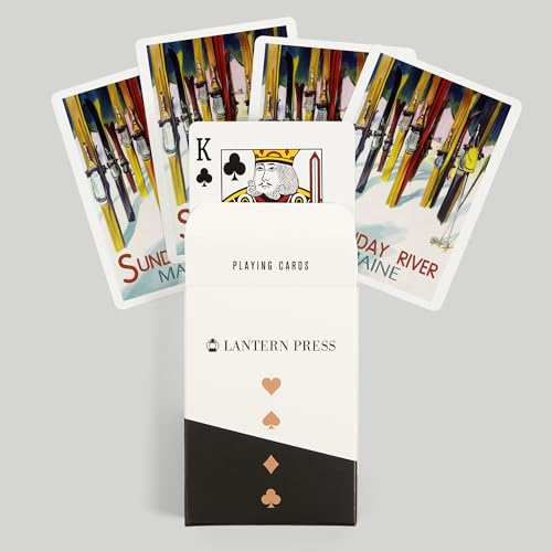 Lantern Press Baraja Poker 52 Cartas Coloridos Esquís miniatura 6