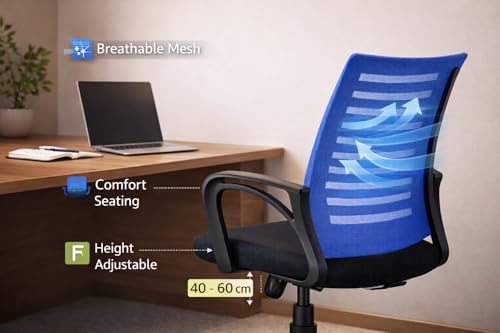 Image of Ergonomic 360 Swivel Office Chair for Home & Office Work with Back Support |Tilting & Height Adjustable Mechanism | Revolving Computer Chair for Home Study Use | Gaming Style Boss Chair