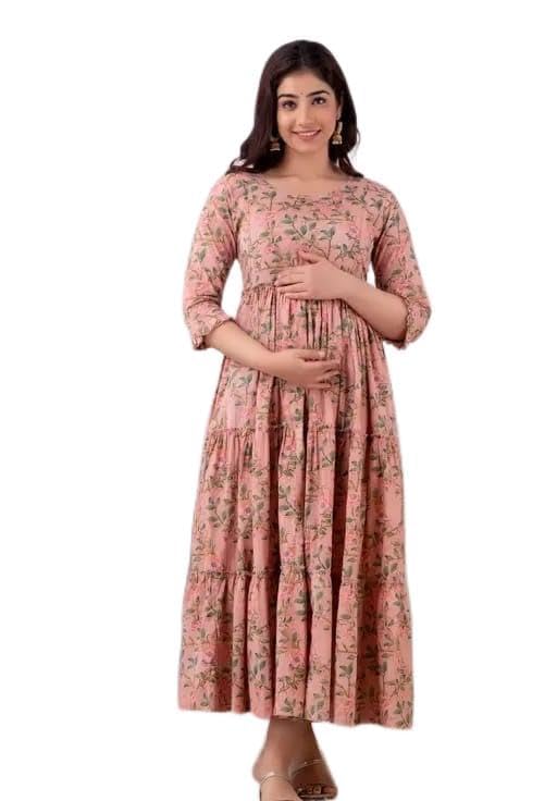 RPF Women Stylish and Comfortable Maternity Kurta - Soft Cotton Top for Pregnancy, Casual & Nursing Friendly with Trendy Design for Everyday Wear-image-5