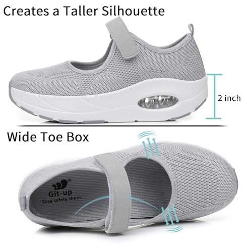 Women's Comfortable Working Nurse Shoes Non-Slip Adjustable Breathable Walking Buffer Fitness Casual Nursing Orthotic Lightweight Shoes Arthritis, Diabetes Heel Pain - Image 3