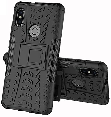 Glaslux Xiaomi Redmi Note 5 Pro Back Cover, Premium Real Hybrid Shockproof Bumper Defender Cover, Polycarbonate, TPU Kickstand Hybrid Desk Stand Back Cover for Xiaomi Redmi Note 5 Pro - Black
