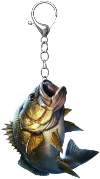 KIFEDSLJ Fishing Keychain Funny Creative Cool Fishing Key Ring for Fishing Lovers Fisherman Jewelry