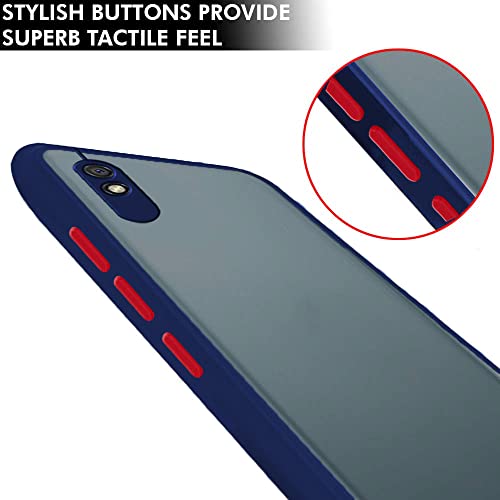 Image of TheGiftKart Basic Case for Xiaomi Redmi 9A 9i Sport (Polycarbonate, TPU Blue Bumper)