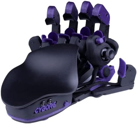 AZERON Cyborg Gaming Keypad – Programmable One Handed Gaming Keyboard for PC Gaming – with Analog Thumbstick and 29 Programmable Keys – 3D Printed Customized Keypad – for Righties (Galaxy Purple)