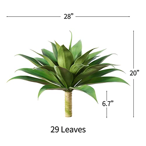 Ferrgoal Artificial Plants Fake Agave Succulent Plant 28 Inch Big Size Faux Succulents Stems For Indoor Outdoor Realistic & Natural Home Decor Plants For Office Housewarming 2 Pack thumb #3