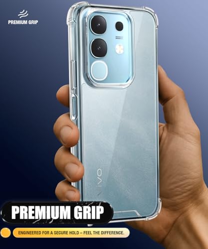Image of WOW IMAGINE Ultra-Hybrid Crystal Clear Back Case for Vivo T4x 5G | iQoo Z10x 5G | Vivo Y31 Pro 5G | Shockproof Design | Camera Protection Bump | Hard Clear Cover with Cushioned Edges - Transparent