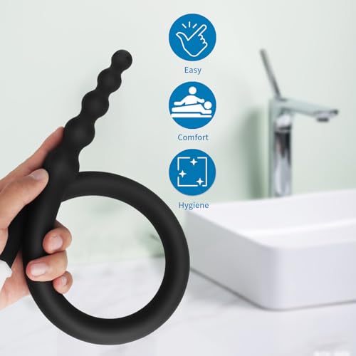 Image of Shower Enema Douche Nozzles , 4 Holes Water Spray Comfortable Silicone Nozzles Enema , Reusable Shower Enema Hose, Black
