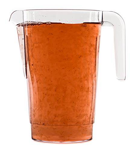 [25 PACK] 50 oz Crystal Clear Plastic Beverage Pitcher - Break Resistant Beverage Carafe - Great for Restaurants and Catering - Serveware for Water, Cold Drinks, Beer, Lemonade, Sangria (50oz)