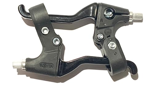 AARNAV Pair of Brake Levers, Black Bike Brake Lever Set, 2.2cm Diameter Three Finger Levers for Most Bikes, Mountain Bikes BMX MTB Bicycle Cycle Lever Set (Black Alloy Lever Set)