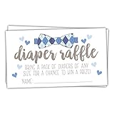 50 Little Man Diaper Raffle Tickets - Boy Baby Shower Game