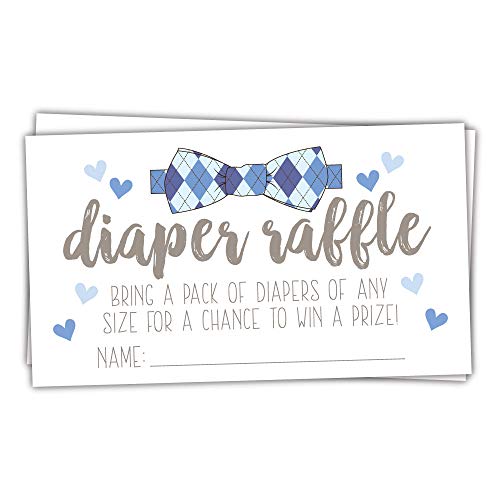 50 Little Man Diaper Raffle Tickets - Boy Baby Shower Game