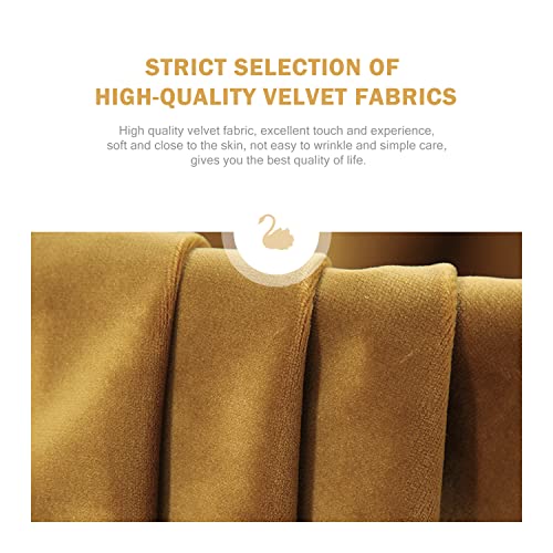 Kiztir Velvet Dining Chairs Set Of 6, Upholstered Dining Room Chairs With Ring Pull Trim And Button Back, Luxury Tufted Dining Chairs For Living Room, Bedroom, Kitchen (Gold) #TOP3