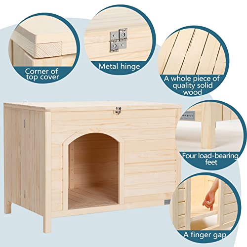 Petsfit Large Cat Litter Box Furniture Hidden,No Tools Required Assembly,Cat Washroom Furniture With Top Opening,Wooden Pet House End Table,Folding Litter Box Enclosure,35.5L X 23.5W X 27H Inches #TOP6