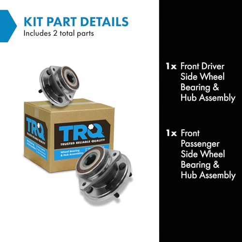 Image of TRQ Wheel Bearing and Hub Assembly Set for 1989-1999 Jeep Cherokee | for 1990-1992 Jeep Comanche 1993-1998 Jeep Grand Cherokee RWD Driver and Passenger Side with Composite Rotors