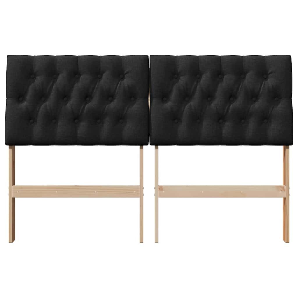 Tête de lit capitonnée Noir 160 cm en Bois de pin Massif avec Coussins rembourrés pour Chambre Adulte ou Enfant, Design Moderne scandinave, Facile à Nettoyer et Durable