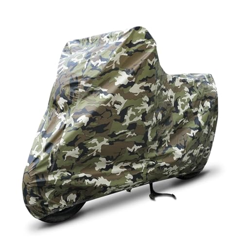 Image of Sulfar 100% Waterproof Universal Bike Cover UV Protection & Dustproof Bike Body Cover for Two Wheeler Bike Scooter Scooty Activa (Jungle White)